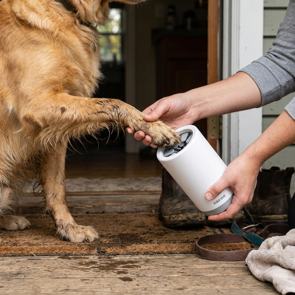 Portable Pet Paw Cleaner Cup lifestyle